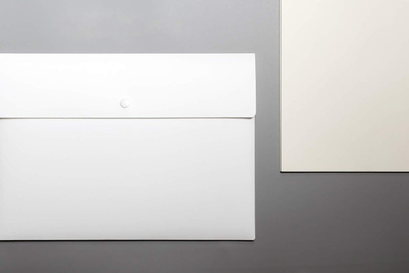 VANRA Poly File Folder Pockets File Jacket Plastic Envelope Flat Document Letter Organizer with Snap Button Closure A4 Letter Size (Pack of 5, White) - Image 5